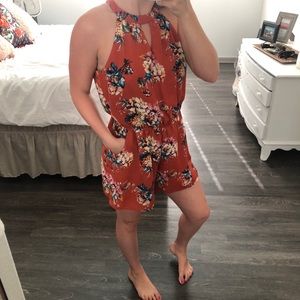 Floral sleeveless romper